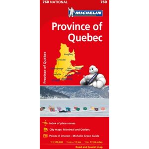Michelin Editions des Voyages Quebec - Michelin National Map 760 Michelin Editions des Voyages Quebec - Michelin National Map 760