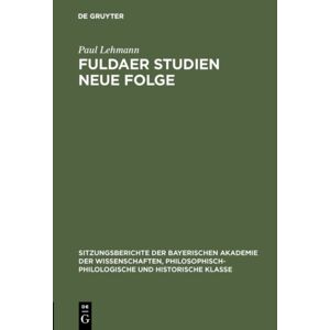 Walter de Gruyter Fuldaer Studien Neue Folge Walter de Gruyter Fuldaer Studien Neue Folge