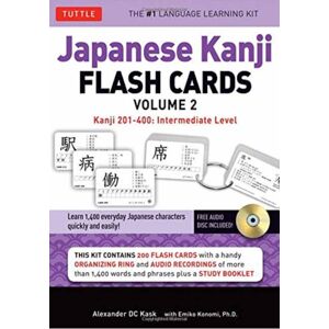 Tuttle Publishing Japanese Kanji Flash Cards Kit Volume 2 : Kanji 201-400: Jlpt Intermediate Level: Learn 200 Japanese Characters With Native Speaker Online Audio, Sample Sentences & Compound Words Volume 2 Tuttle Publishing Japanese Kanji Flash Cards Kit Volume 2 : Kanji 201-400: Jlpt Intermediate Level: Learn 200 Japanese Characters With Native Speaker Online Audio, Sample Sentences & Compound Words Volume 2