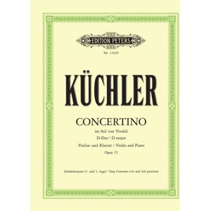 Edition Peters Concertino In The Style Of Vivaldi Op. 15 For Violin And Piano : Easy Concerto, 1st And 3rd Position Edition Peters Concertino In The Style Of Vivaldi Op. 15 For Violin And Piano : Easy Concerto, 1st And 3rd Position