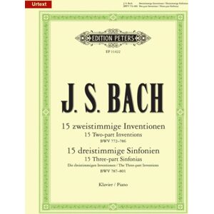Edition Peters Inventions And Sinfonias Bwv 772-801 For Piano Edition Peters Inventions And Sinfonias Bwv 772-801 For Piano