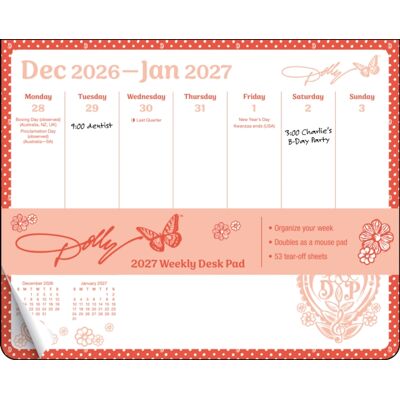 Andrews McMeel Publishing Dolly Parton 2027 Weekly Desk Pad Calendar Andrews McMeel Publishing Dolly Parton 2027 Weekly Desk Pad Calendar