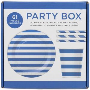 WHSmith Blue Stripe Party Box (61 Pieces)