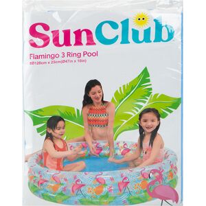 Sun Club Inflatable 3 Ring Printed Pink Flamingo Pool