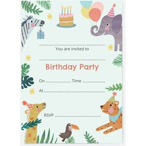 Dotty About Paper Jungle Animals Kids Birthday Invitations Pack Of 10