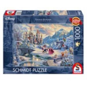 Asmodee Disney Dreams Collection - Beauty And The Beast'S Winter Enchantment By Thomas Kinkade 1000 Piece Schmidt Puzzle