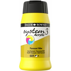 DALER-ROWNEY Daler Rowney System 3 Acrylic Paint Fluorescent Yellow (500ml)