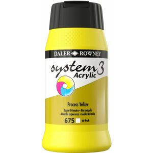 DALER-ROWNEY Daler Rowney System 3 Acrylic Paint Process Yellow (500ml)