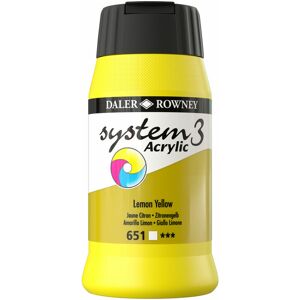 DALER-ROWNEY Daler Rowney System 3 Acrylic Paint Raw Lemon Yellow (500ml)