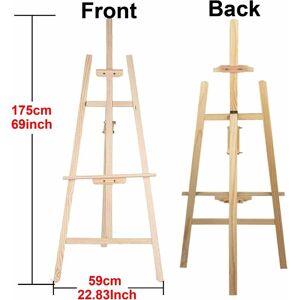 DAY PLUS 69 Inch Studio Easel 1.75m Foldable Wooden a Frame Painting Painter Drawing Stand Board Art Display Show Easel Artist Sketching Wedding Craft Pine