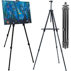 Eyepower - aluminum Easel with tripod by to hold pictures paintings canvas while artist is painting drawing adjustable in height from approx 57 cm to