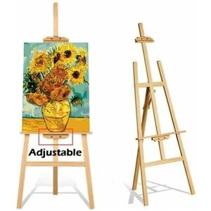 DAY PLUS Artist Wooden Easel - Professional Studio A-Frame Easel Stand - Adjustable Height Foldable Floor Standing Tripod Easel for Painting, Sketching, Art &