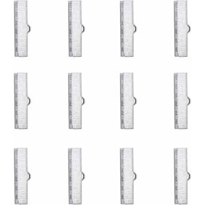 DENUOTOP 100pcs 5.5mm Rectangle Ribbon Ends 304 Stainless Steel Ribbon Crimper with Buckle Ribbon Ends Closure Clasp for Bookmarks Jewelry Making, Hole