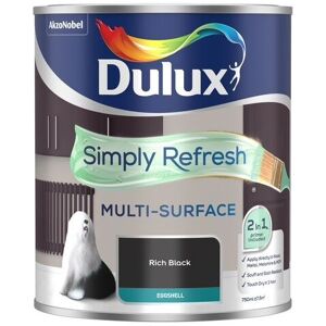 Dulux Retail - Dulux Simply Refresh Multi-Surface Eggshell Paint - Rich Black - 750ml - Rich Black