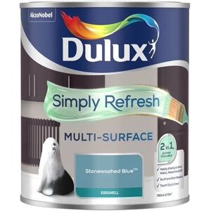 Dulux Retail - Dulux Simply Refresh Multi-Surface Eggshell Paint - Stonewashed Blue - 750ml - Stonewashed Blue