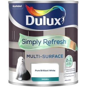 Dulux Retail - Dulux Simply Refresh Multi-Surface Eggshell Paint - Pure Brilliant White - 750ml - Pure Brilliant White