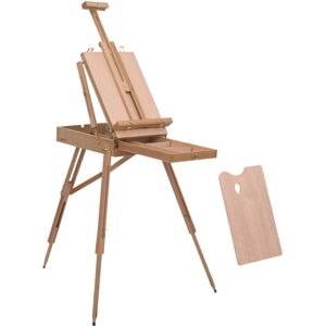 Homcom - Tripod Art Easel Wooden Drawing Board Workstation Folding French Sketch - Natural wood finish