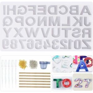 Langray - 232Pcs diy Silicone Mold, Resin Alphabet Resin Mold Resin Pendant Casting Mold, Number Letters Jewelry Crafts Resin Mold, Crafts Casting