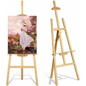 BRIEFNESS Large Easel 69 Inch 175cm Studio Easel, Craft Display Easels Foldable Wood Painting Canvas Stand, Adjustable Durable Artist Wedding Stand Sketch