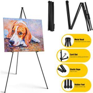 DAYPLUS Portable Artist Easel Stand Black Easel Adjustable Display for Wedding Painting