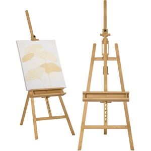 Artist Easel Stand for Wedding Sign, Adjustable Wooden Canvas Stand - Natural wood finish - Vinsetto