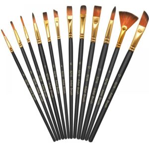 SNQ (12 Pieces) Acrylic Paint Brushes - Smooth Nylon Tip Fine Art Pens - for Acrylic and Watercolor Painting SNQ (12 Pieces) Acrylic Paint Brushes - Smooth Nylon Tip Fine Art Pens - for Acrylic and Watercolor Painting