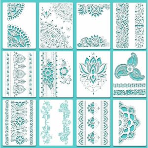 Briday - 12 Pcs Large Mandala Stencils Reusable Mandala Painting Templates 8.5' x 11.5' Floral Pattern Stencil Mandala Drawing Stencil for diy Wall Briday - 12 Pcs Large Mandala Stencils Reusable Mandala Painting Templates 8.5' x 11.5' Floral Pattern Stencil Mandala Drawing Stencil for diy Wall