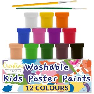 CREATIVE DECO Washable Finger Paint for Kids 12 x 20 ml CREATIVE DECO Washable Finger Paint for Kids 12 x 20 ml