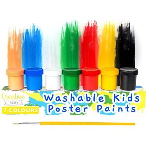 CREATIVE DECO Washable Finger Paint for Kids 7 x 20 ml CREATIVE DECO Washable Finger Paint for Kids 7 x 20 ml