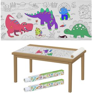 Relaxdays - Colouring Paper Roll for Kids, Set of 2, 3 m, Self-Adhesive, Dinosaur, Drawing Sheet, Table Cover, White Relaxdays - Colouring Paper Roll for Kids, Set of 2, 3 m, Self-Adhesive, Dinosaur, Drawing Sheet, Table Cover, White