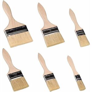 TORMATOR Wall Paint Brushes, Flat Brush, 6-Piece Set, Professional Paint Brushes with Wooden Handles, Natural Bristles Suitable for Walls, Furniture, and TORMATOR Wall Paint Brushes, Flat Brush, 6-Piece Set, Professional Paint Brushes with Wooden Handles, Natural Bristles Suitable for Walls, Furniture, and