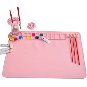 Tlily - Washable Silicone Craft Graffiti Painting Mat diy Scrubbable Pigment Palette Pad Pink Tlily - Washable Silicone Craft Graffiti Painting Mat diy Scrubbable Pigment Palette Pad Pink