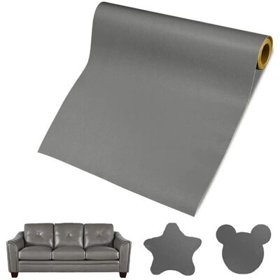 TEHTUY (Grey) Self-Adhesive Leather Sofa Repair Patch, 50 x 137cm, Leather Adhesive Roll, Leather Repair Patch for Sofas and Car Seats TEHTUY (Grey) Self-Adhesive Leather Sofa Repair Patch, 50 x 137cm, Leather Adhesive Roll, Leather Repair Patch for Sofas and Car Seats