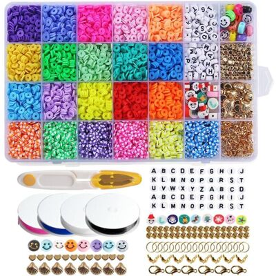 ANPVIZ Other Christmas Decoration, 4500 Pieces Clay Beads for Bracelet Making, 6 mm, 21 Colors, Flat Round Polymer Clay Spacer Beads, Jewelry Making Kit ANPVIZ Other Christmas Decoration, 4500 Pieces Clay Beads for Bracelet Making, 6 mm, 21 Colors, Flat Round Polymer Clay Spacer Beads, Jewelry Making Kit