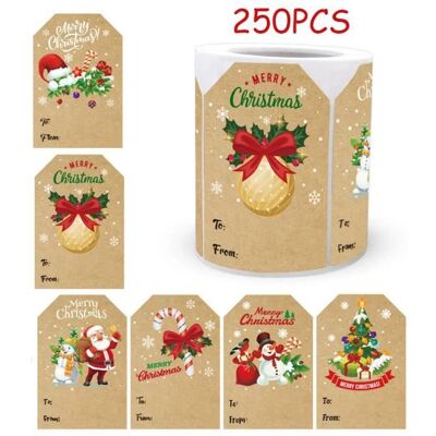 OUTHWAITE Christmas Stickers - Unspecified - 250 Pieces - Kraft Paper - 7.5x5 Cm - Self-adhesive OUTHWAITE Christmas Stickers - Unspecified - 250 Pieces - Kraft Paper - 7.5x5 Cm - Self-adhesive