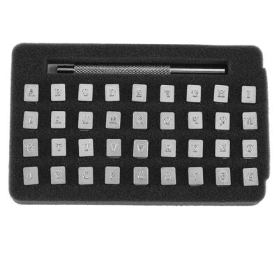OEM Set Of 36 Steel Stamps For Leather, Letters And Numbers, Punching Tool For Diy, Craft Printing, 3 Mm OEM Set Of 36 Steel Stamps For Leather, Letters And Numbers, Punching Tool For Diy, Craft Printing, 3 Mm