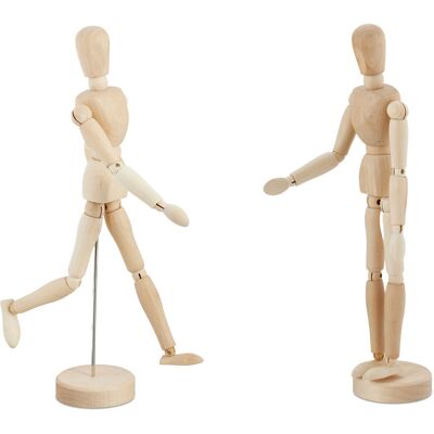 Relaxdays Mannequins Set - 2 Natural Proportions Art Figures Relaxdays Mannequins Set - 2 Natural Proportions Art Figures