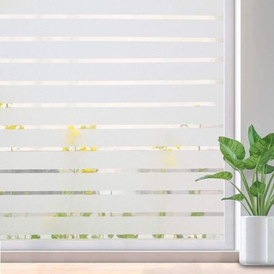 AOUGO Window Film Privacy Frosted Stripe Patterns Window Frosting Film No Glue Static Cling Stained Glass Film uv Protection Self Adhesive Window Sticker AOUGO Window Film Privacy Frosted Stripe Patterns Window Frosting Film No Glue Static Cling Stained Glass Film uv Protection Self Adhesive Window Sticker