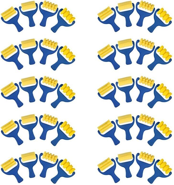 Tlily - Set of 40 Pcs Sponge Paint Roller Brush diy Kids Paint Brushes Child Art Craft Tool
