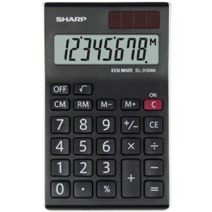 EL310ANWH Desktop Calculator 8 Digit Angled Display - White - Sharp