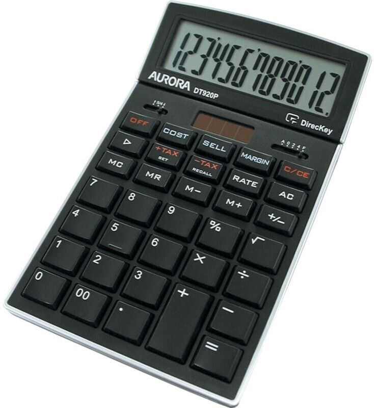 Aurora - DT920P Executive Desk Calculator - Black