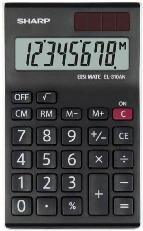 EL310ANWH Desktop Calculator 8 Digit Angled Display - White - Sharp