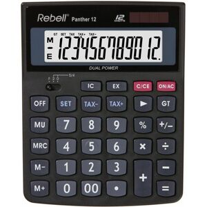 Zoro Select - Rebell re-panther 12 bx 12 Digit Desktop Calculator Black re-panther 12 bx - Black