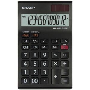 EL124TWH 12 Digit Desktop Calculator Black SH-EL124TWH - Black - Sharp