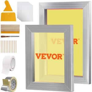 VEVOR Screen Printing Kit, 2 Pieces Aluminum Silk Screen Printing Frames 8x10/10x14in 110 Count Mesh, 2 Tapes and Screen Printing Squeegees and