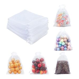Groofoo - 100pcs 30x40cm Bird and Insect Protection Tulle Bags for Plants, Fine Tulle Gift Bags for Cosmetics White