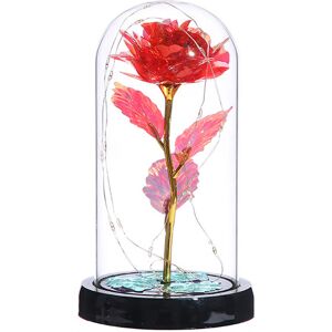 PESCE Artificial Flower Rose Light Gift in Glass Dome, Love Gifts Daughter Women Mom Gifts for Mothers Day,Valentines Gifts