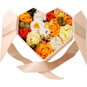 PESCE Artificial Flowers Combo for Decorations, Flower Soap in Heart shaped Gift Box, Mother's Day/Christmas Gift Style 3