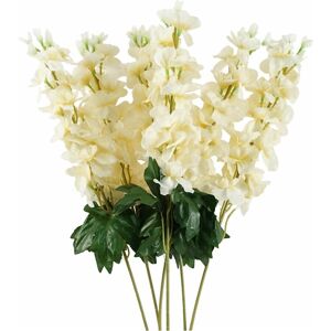 Leaf Pack of 6 x 75cm Delphinium Cream Artificial Stem