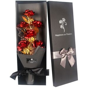 TLILY Gold Roses Bouquet, Gold Plated Artificial Rose Golden Foil Rose, Forever Gifts for Her Valentine's Day Mothers Day